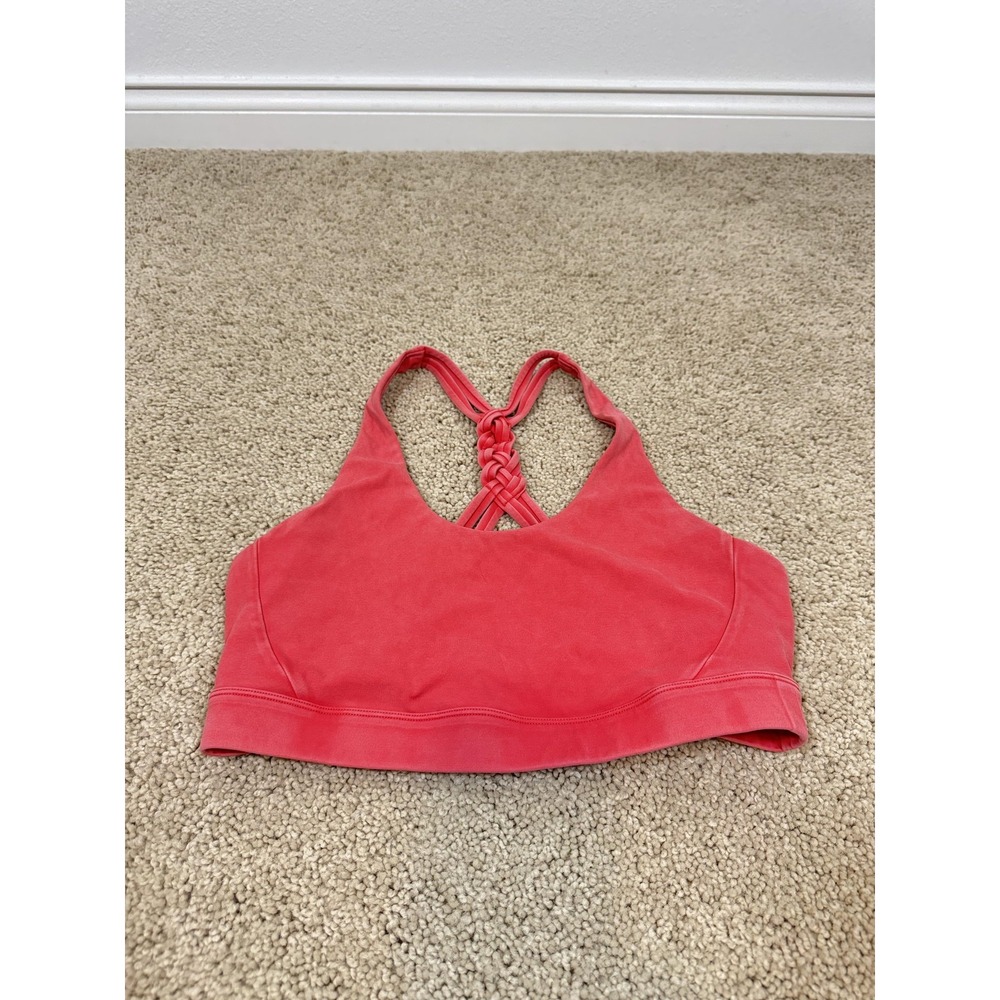 SOUL Cycle Sports Bra Womens Medium Pink Braided Strappy Racerback Athletic Yoga